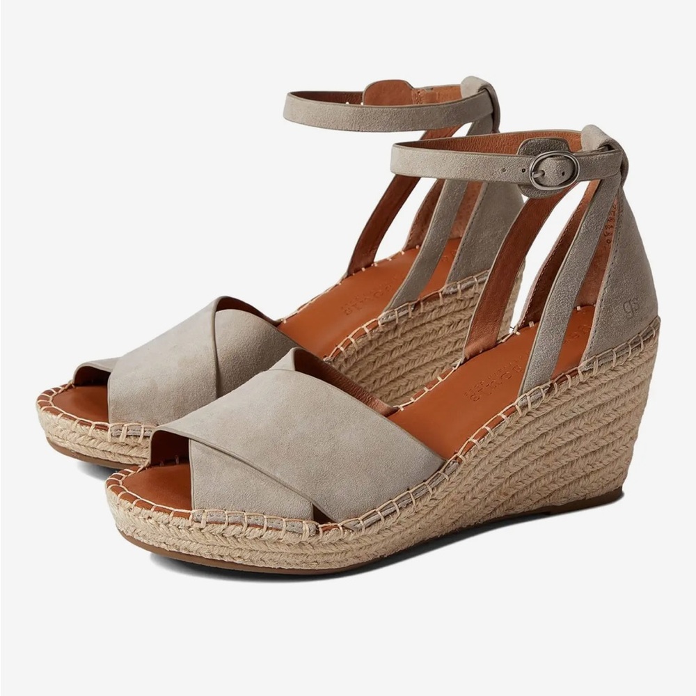 Gentle souls espadrilles summer wedges comfy grey